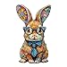 SECOGM Wooden Puzzles for Adults Colorful Bunny Wood Puzzles Adult Unique Animal Shape Wooden Jigsaw Puzzles for Adults Birthday Gifts for Puzzle Lovers Family 85 5in 100 Pieces - Image 2
