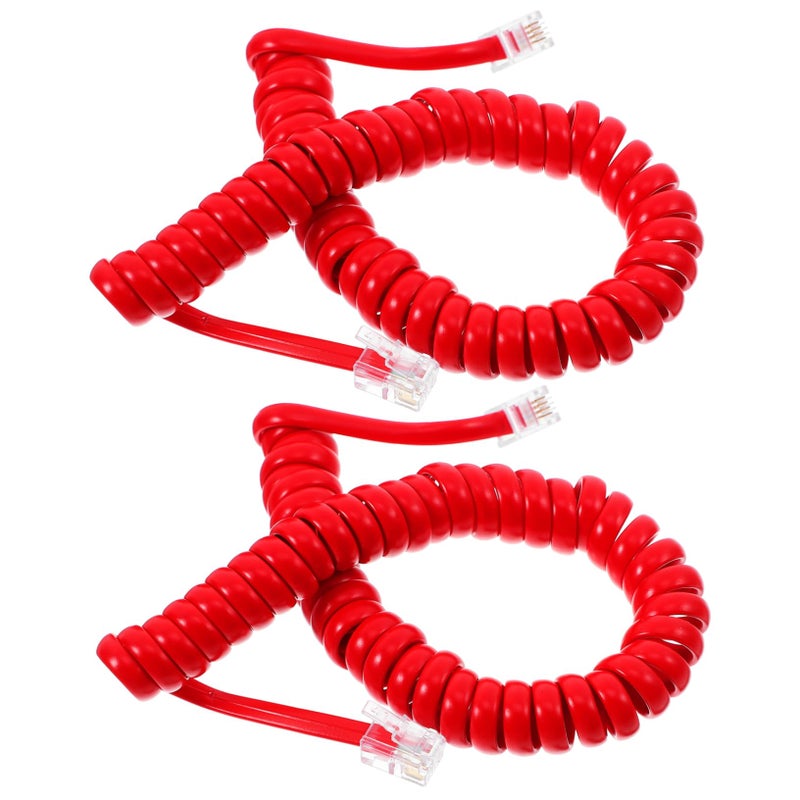 Durable Coiled Telephone Cord For Landline Phones Long Coil Installation Accessories - Image 2