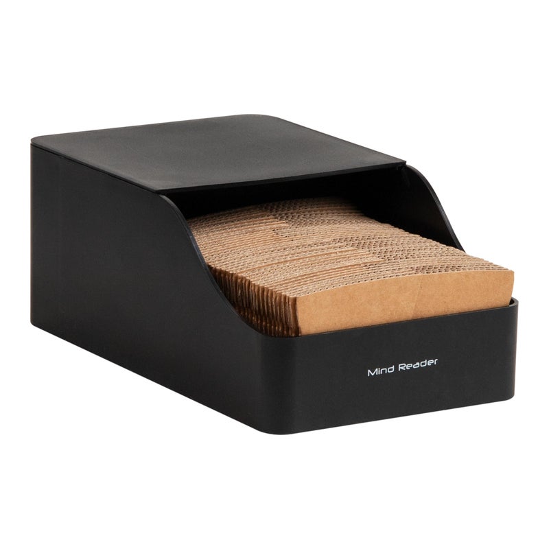 Mind Reader Hot Cup Sleeve Dispenser, Coffee Bar Accessories, Coffee Station, Kitchen Org, 5.91"L x 9.65"W x 3.94"H, Black - Image 1