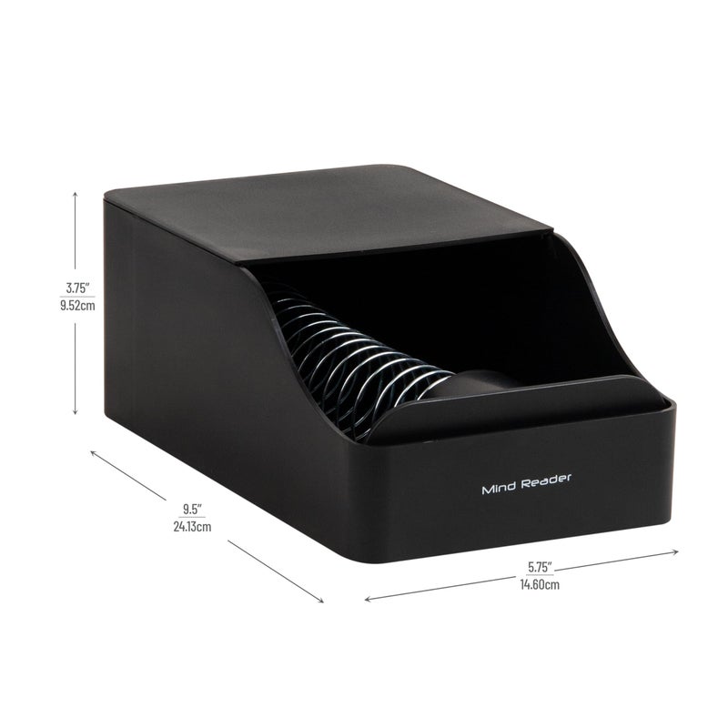 Mind Reader Hot Cup Sleeve Dispenser, Coffee Bar Accessories, Coffee Station, Kitchen Org, 5.91"L x 9.65"W x 3.94"H, Black - Image 3