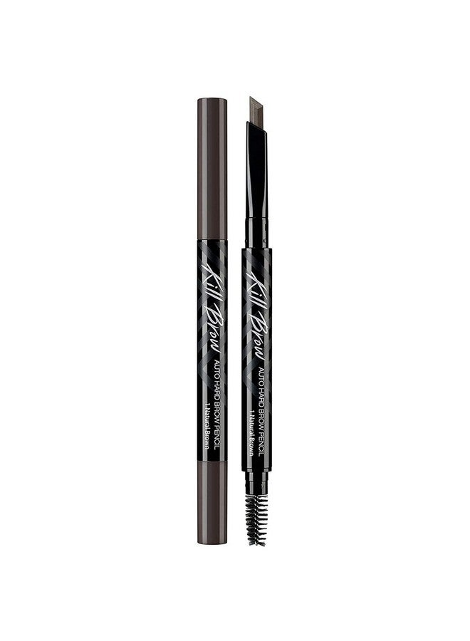 CLIO Kill Brow Auto Hard Eyebrow Pencil ; Dualend, Long Lasting, Waterproof, Smudgeresistant, Spoolie Brush, Sharpener ; Natural Brown (01) - Image 1