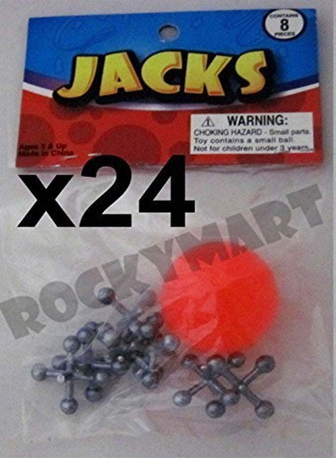 ROCKYMART 2 دزينة مجموعات - جاكس وكرة - لعبة كلاسيكية للأطفال هدية حفلة - (24 مجموعة) - Image 1