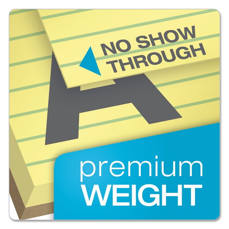 TOPS Docket Gold Writing Pads, 5" x 8", Jr. Legal Rule, Canary Paper, 50 Sheets, 12 Pack (63900) - Image 2