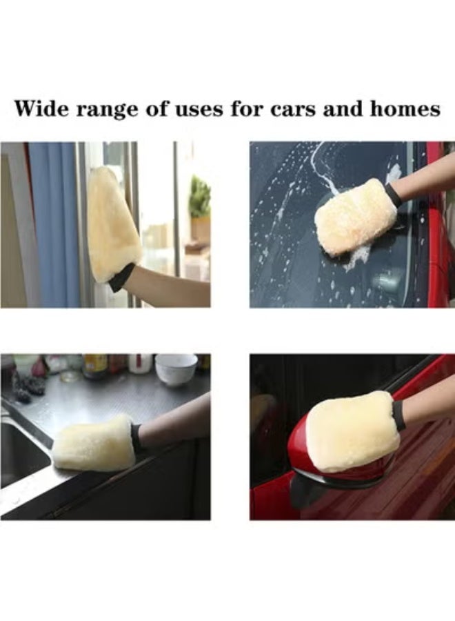 COYO 2pcs Car Wash Plush Gloves, Car Soft Polishing Gloves, Double-Sided Lamb Wool Car Wash Clean Polish Car Car Wash Mitt Cleaning Tools Cleaning Supplies for Car - Image 5