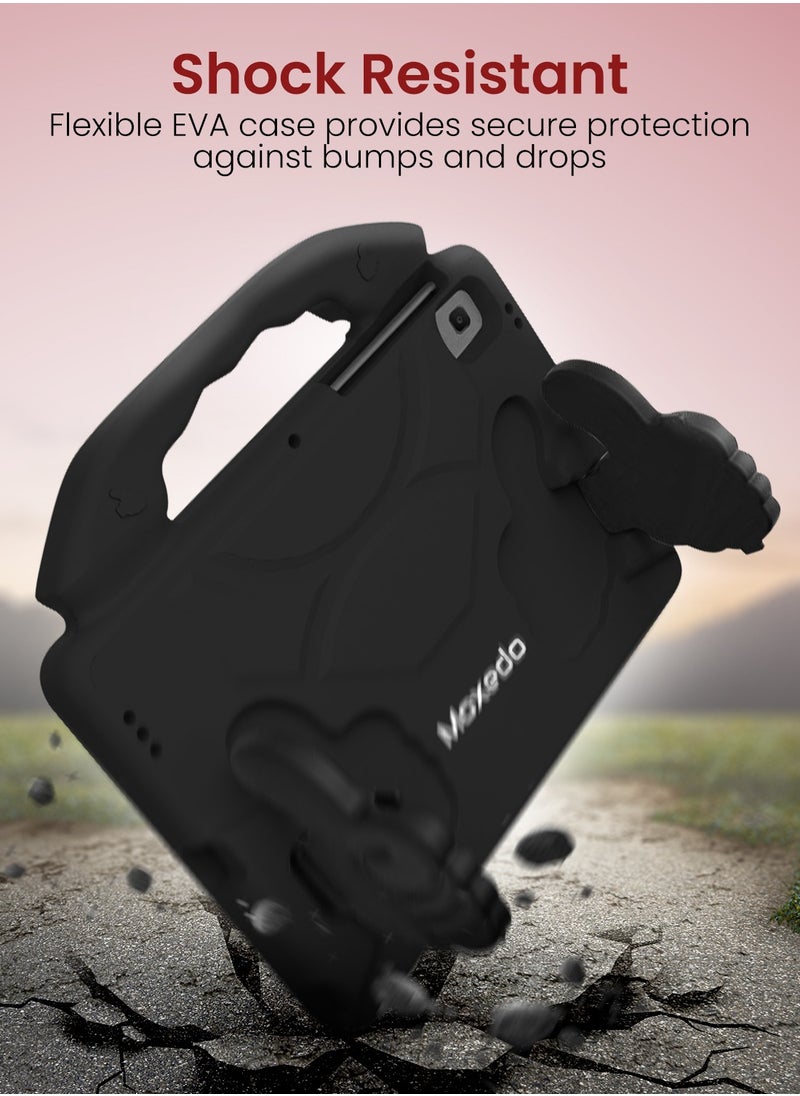 Moxedo Moxedo Shockproof Protective Case Cover Lightweight Convertible Handle Kickstand for Kids with Pencil Holder Compatible for Samsung Galaxy Tab A8-10.5-inch X200 / Tab A7 10.4-inch T500 - Black  - Image 4