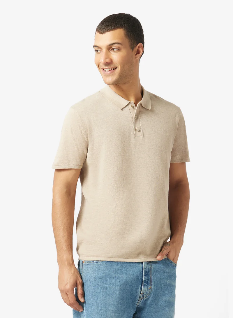 Short sleeve knit Polo shirt