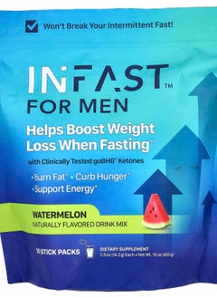 Real Ketones INFAST For Men Watermelon 30 Stick Packs 0.5 oz (14.2 g) Each 