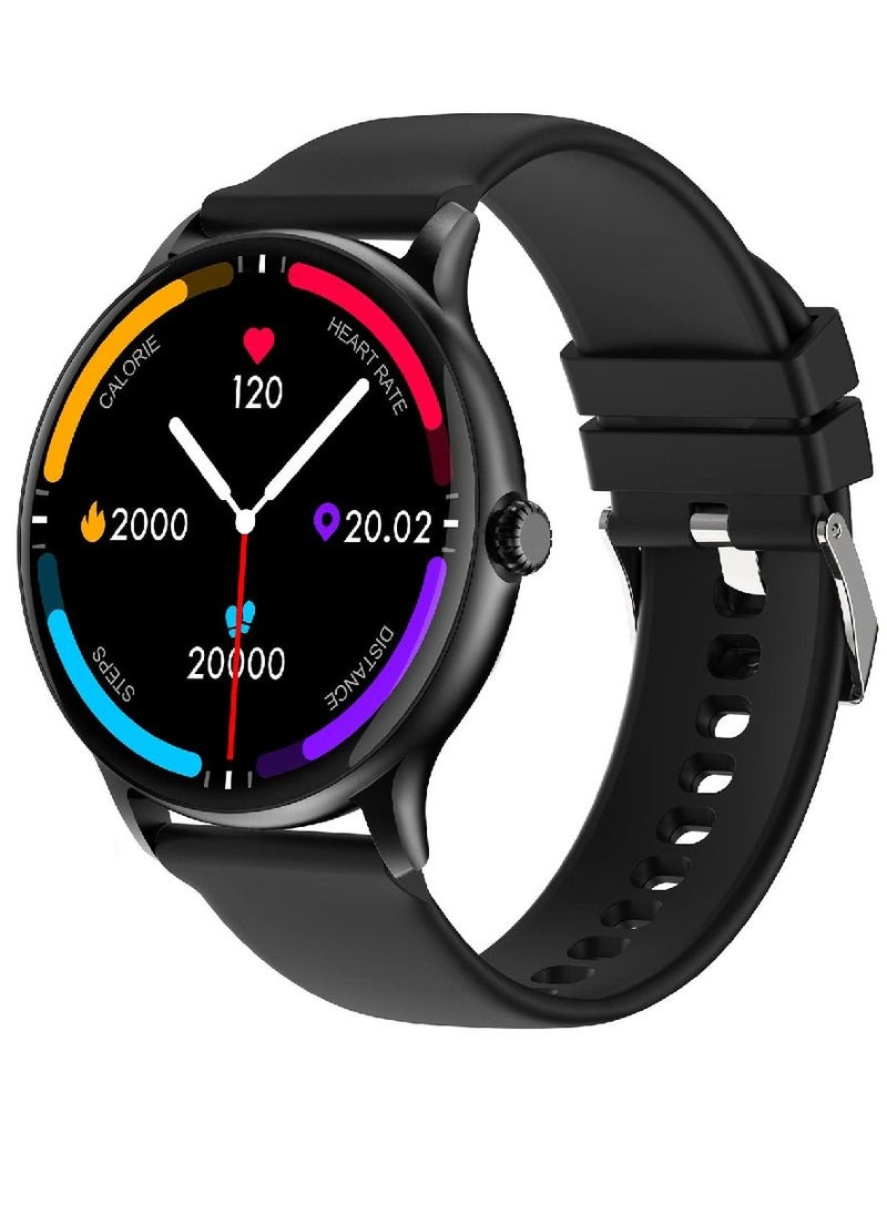 Zoom Plus - Bluetooth Calling Round Dial Full Touch Multi-Function Smartwatch For Men & Women Black - Image 1