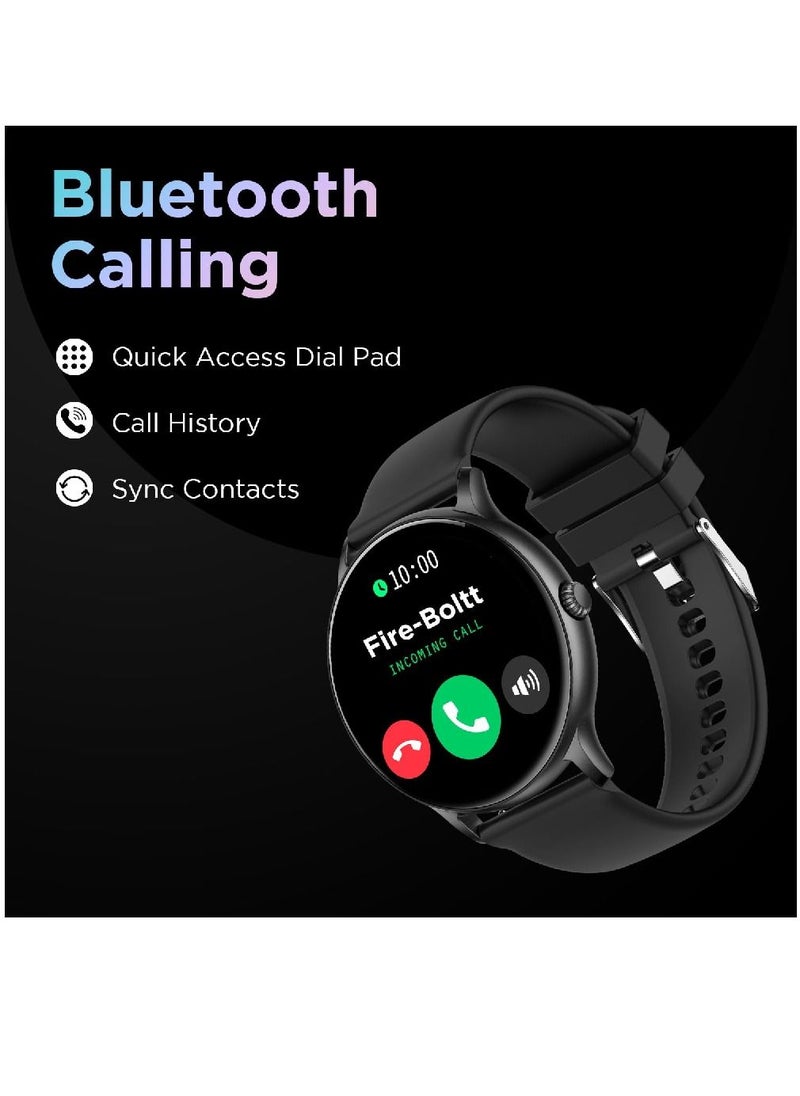 Zoom Plus - Bluetooth Calling Round Dial Full Touch Multi-Function Smartwatch For Men & Women Black - Image 1
