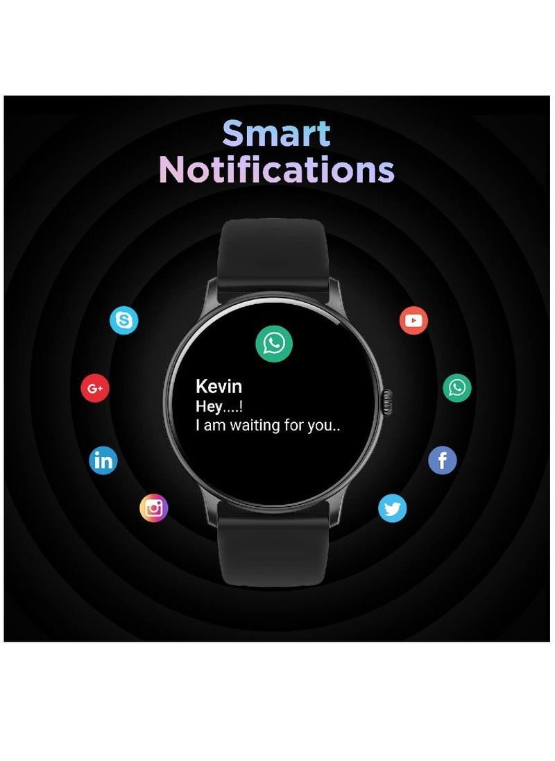 Zoom Plus - Bluetooth Calling Round Dial Full Touch Multi-Function Smartwatch For Men & Women Black - Image 1