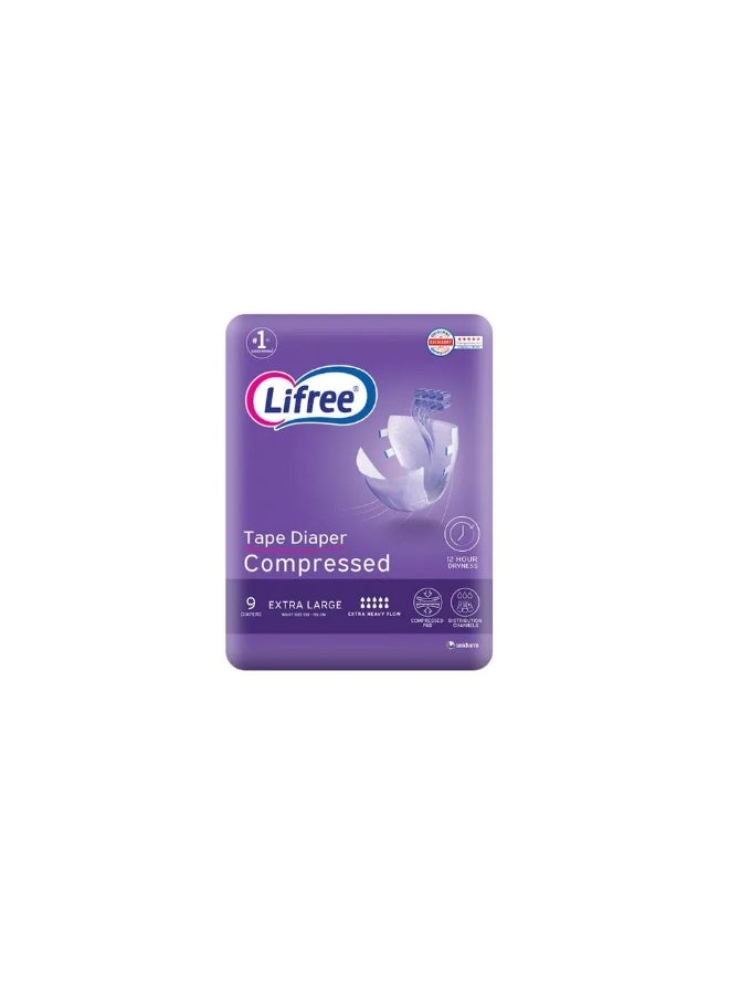 Lifree Adult Diapers Tape Xl - 1 X 9 Pac 