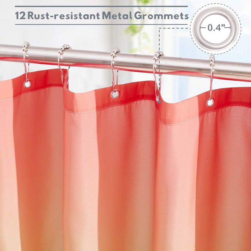 KGORGE KGORGE Ombre Shower Curtain Waterproof - Rainbow Color Gradient Print Pattern for Bathroom Shower Stall Backdrop Brighten Space Decor  72 x 72 inch  Hooks Included - Image 2