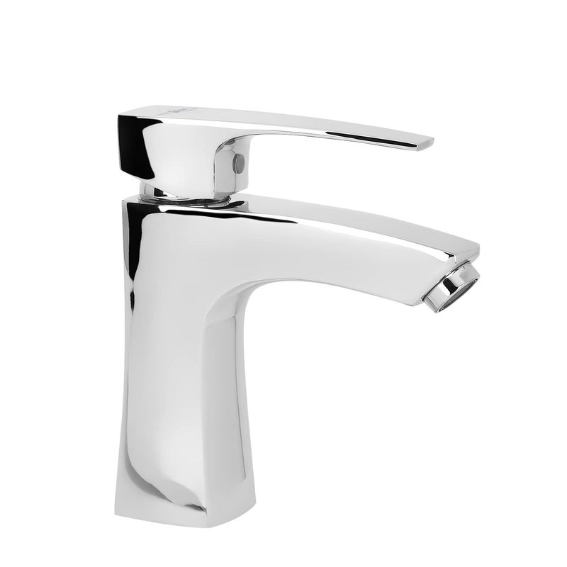 Hindware Italian Collection F520011CP Avior Single Lever Hot and Cold Basin Mixer Without Popup Waste, Brass with Chrome Finish - Image 1