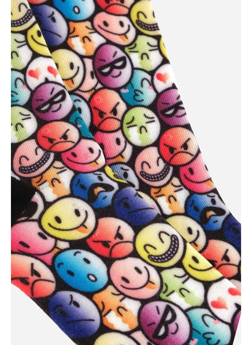 Aytuğ Unisex Cotton Emoji Patterned Fun Socks - A-Dfs-E