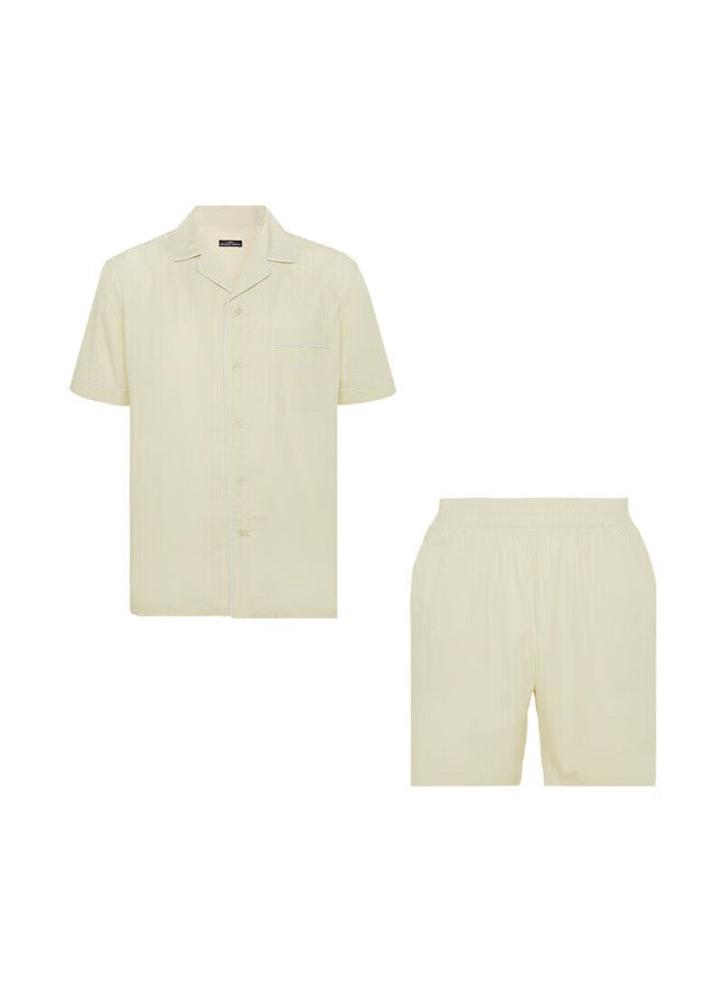 Bodywild Short-sleeve Set, Couples' Pure Cotton Pajamas, Loungewear Zbn43zg2 Yellow 180 - Image 1