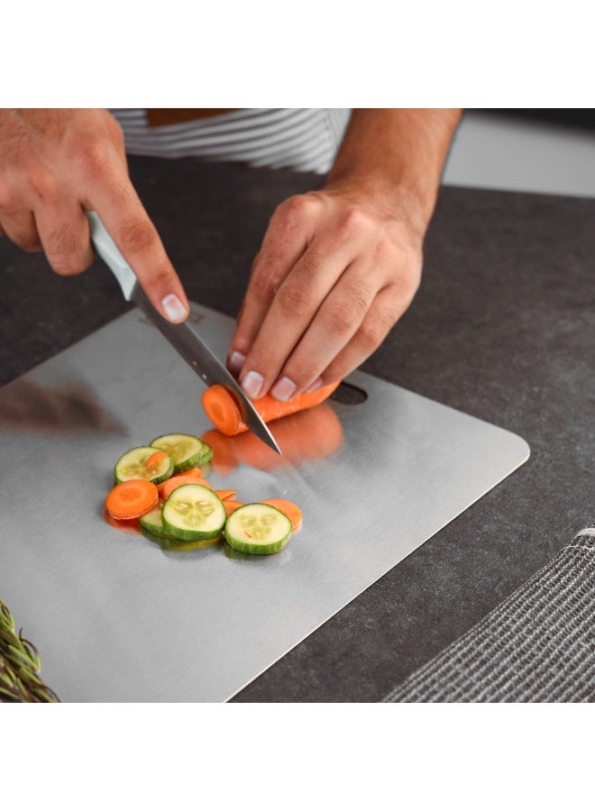 Royalford Cutting Board RF12901 Stainless Steel Chopping Board, Rolling Dough Needs 35.5x25cm,Slicing Fruits, Vegetables, Fish, Meat silver - Image 5