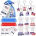 Trnayi 250 Years Anniversary American Independence Day Gifts for Boy 4th of July Keychain Gift Set Gift Tags USA Organza Bags for Fourth of July Key Chain Classroom Reward National Day Gifts - Image 3
