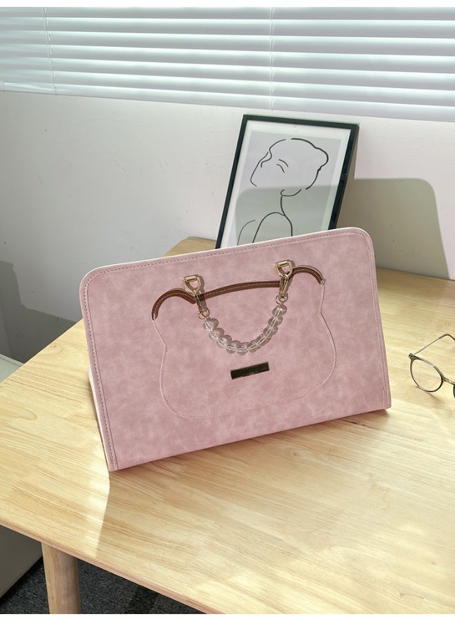 غلاف الحاسوب المحمول الوردي للنساء - التوافق المثالي بين الأناقة والحماية - يتوفر بأحجام 14 بوصة و16 بوصة. - Image 2