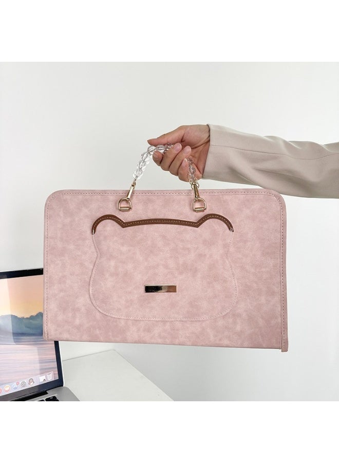 غلاف الحاسوب المحمول الوردي للنساء - التوافق المثالي بين الأناقة والحماية - يتوفر بأحجام 14 بوصة و16 بوصة. - Image 1