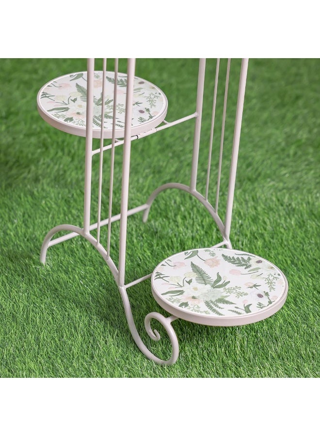 DANUBE HOME حامل زهور ثلاثي الطبقات - عرض حديقة عمودية للشرفة أو التراس أو الفناء - حامل نباتات متعدد المستويات للزهور والأعشاب - إطار معدني متين بتصميم أنيق - Image 3