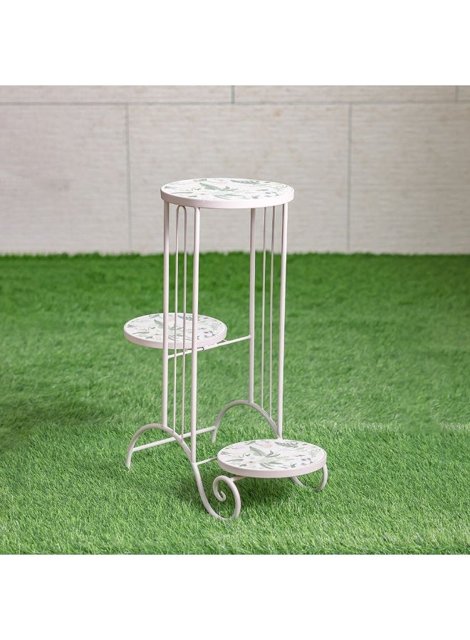 DANUBE HOME حامل زهور ثلاثي الطبقات - عرض حديقة عمودية للشرفة أو التراس أو الفناء - حامل نباتات متعدد المستويات للزهور والأعشاب - إطار معدني متين بتصميم أنيق - Image 1