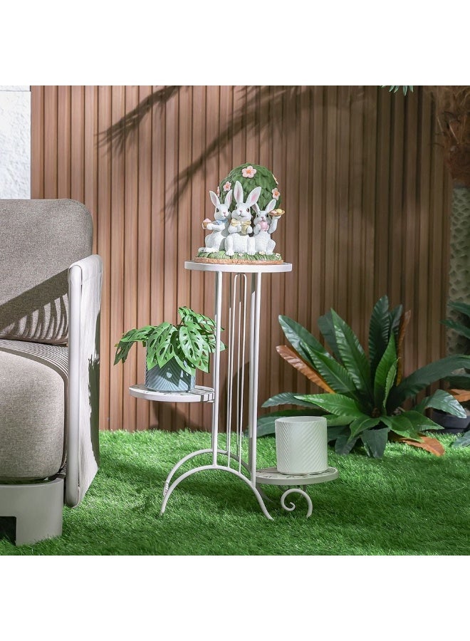 DANUBE HOME حامل زهور ثلاثي الطبقات - عرض حديقة عمودية للشرفة أو التراس أو الفناء - حامل نباتات متعدد المستويات للزهور والأعشاب - إطار معدني متين بتصميم أنيق - Image 2