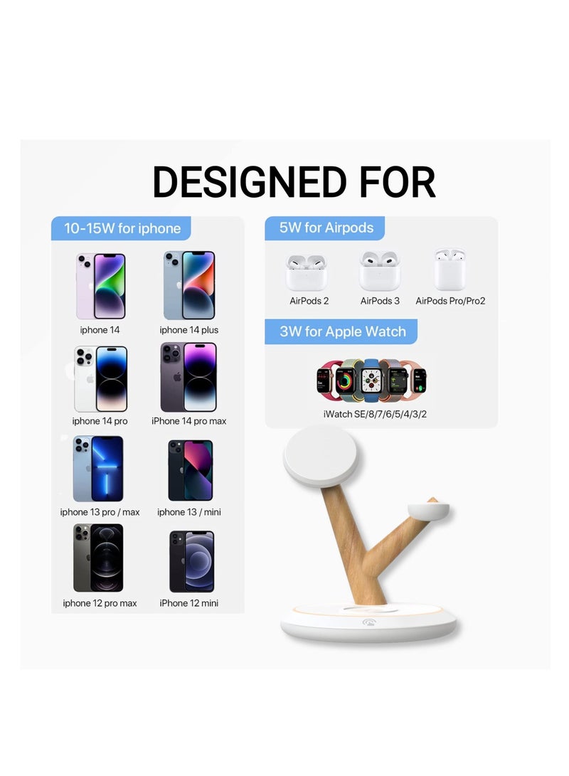 XiuWoo Magnetic Wireless Charger for iPhone, 3 in 1 Stand, Fast Charging Dock, iPhone 14/13/12/Pro/Max/Mini, Apple iWatch Series 8/7/6/5/SE/4/3/2 - Image 5