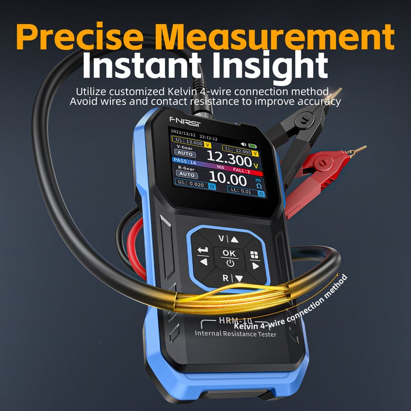HRM-10 Portable Versatile 4-Wire Battery Tester Accurate Internal Resistance Voltage Measurement Device TFT Display with Sorting Data Hold and Export Functions for Various Battery Types - Image 4