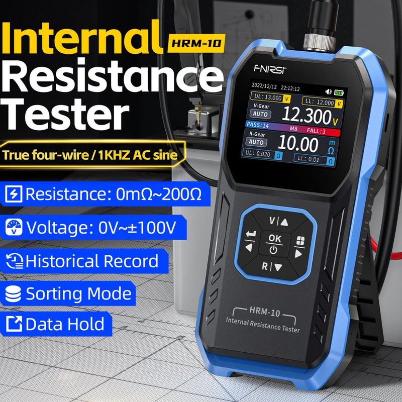 HRM-10 Portable Versatile 4-Wire Battery Tester Accurate Internal Resistance Voltage Measurement Device TFT Display with Sorting Data Hold and Export Functions for Various Battery Types - Image 5