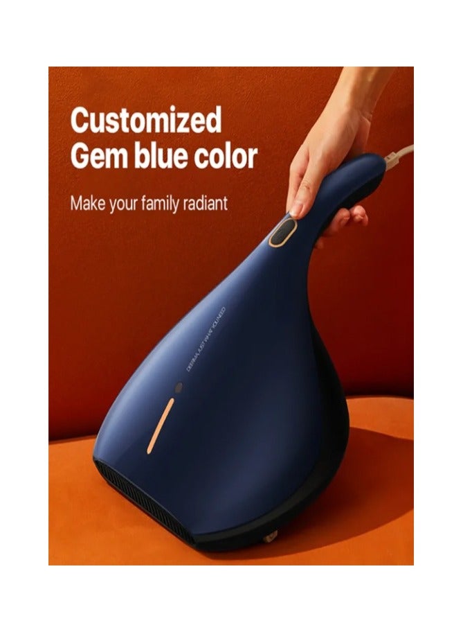 REBENUO Lightweight Handheld Dust Mite Vacuum Cleaner Powerful Capacity  with UV Sterilization Controller For Bed & Sofa CM818 Blue - Image 4