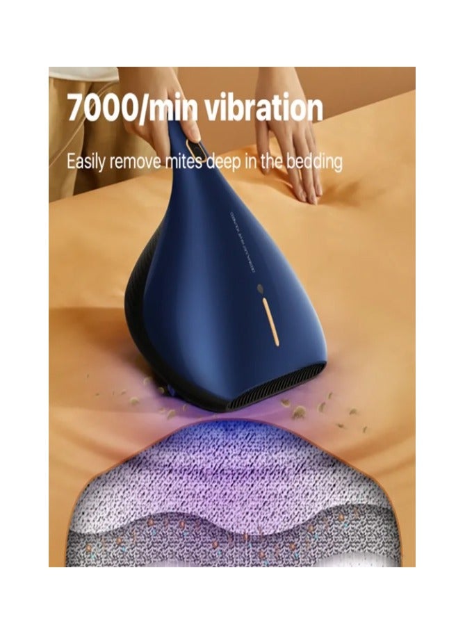 REBENUO Lightweight Handheld Dust Mite Vacuum Cleaner Powerful Capacity  with UV Sterilization Controller For Bed & Sofa CM818 Blue - Image 5