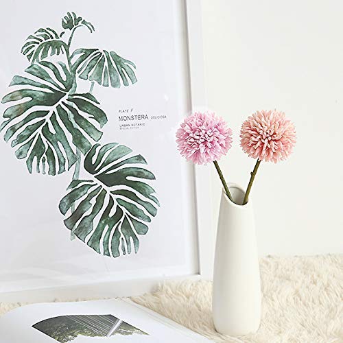 Louiesya Artificial Flowers 12Pcs Fake Flowers Silk Artificial Chrysanthemum Ball Hydrangea Bridal Wedding Bouquet for Home Garden Party Wedding Decor (Grapefruit Pink) - Image 5