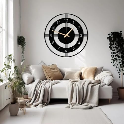 AVVIC MART Stylish Metal Analog Wall Clock for Living Room, Bedroom, Office, Kitchen, Home and Hall | Antique Fancy Big Size Modern Wall Watch for Home Decor (DA-184, 50CM) - Image 1