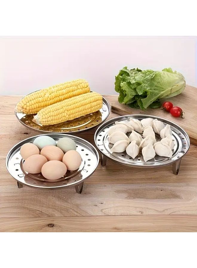 3pcs Stainless Steel Steamer Rack Round Inner Pot With Jar Holder For Large Pots Kitchen Cooking - Image 2