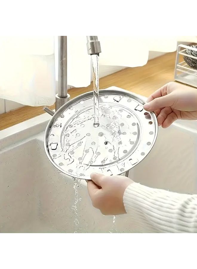 3pcs Stainless Steel Steamer Rack Round Inner Pot With Jar Holder For Large Pots Kitchen Cooking - Image 5