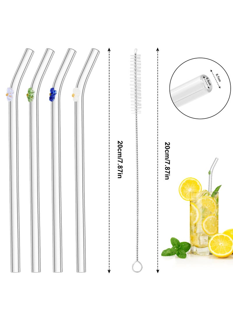 Generic 5-Piece High Borosilicate Glass Straw Set, 4 Reusable Straws with Brush, Perfect for Hot and Cold Drinks  - Image 2