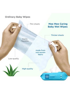 Mee Mee Soft Gentle Baby Wet Wipes (72 Wipes) Pack of 6 | Infused with Aloe Vera and Vitamin E | Paraben & Sulfate Free | Cleansing Wipes | Wipes Combo for Babies - pzsku/Z64B3EA7DE7434D32BEB3Z/45/_/1738305548/99314cec-a37f-4ebb-84ca-1c924523183a