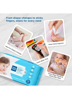 Mee Mee Soft Gentle Baby Wet Wipes (72 Wipes) Pack of 6 | Infused with Aloe Vera and Vitamin E | Paraben & Sulfate Free | Cleansing Wipes | Wipes Combo for Babies - pzsku/Z64B3EA7DE7434D32BEB3Z/45/_/1738305550/c8326ad4-e5d6-4993-8759-0e40544646b4