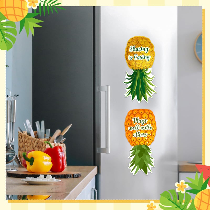 Copkim 2 Pcs Cruise Door Magnets for Cruise Large Pineapple Ship Door Decorations Thicken Pineapple Magnetic Car Magnets Cruises Doors Decoration for Cabin Car Fridge Carnival Stateroom(Stylish Style) - Image 4