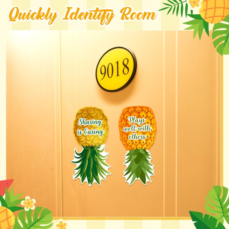 Copkim 2 Pcs Cruise Door Magnets for Cruise Large Pineapple Ship Door Decorations Thicken Pineapple Magnetic Car Magnets Cruises Doors Decoration for Cabin Car Fridge Carnival Stateroom(Stylish Style) - Image 3