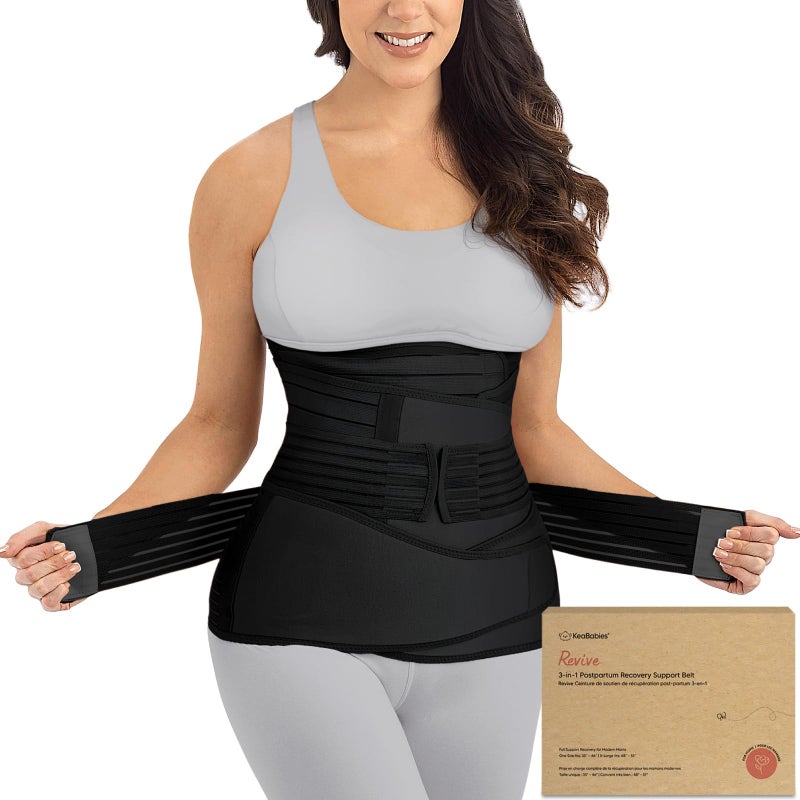 3 in 1 Postpartum Belly Support Recovery Wrap Postpartum Belly Band After Birth Brace Slimming Girdles Body Shaper Waist Shapewear Post Surgery Pregnancy Belly Support Band Midnight Black XL