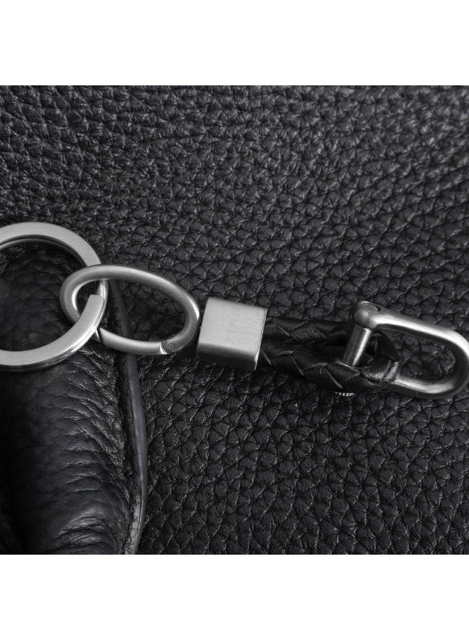 زنك ميدالية مفاتيح ZINK | فولاذ مقاوم للصدأ باللونين الفضي والأسود مع جلد | ZJKC010B - Image 5