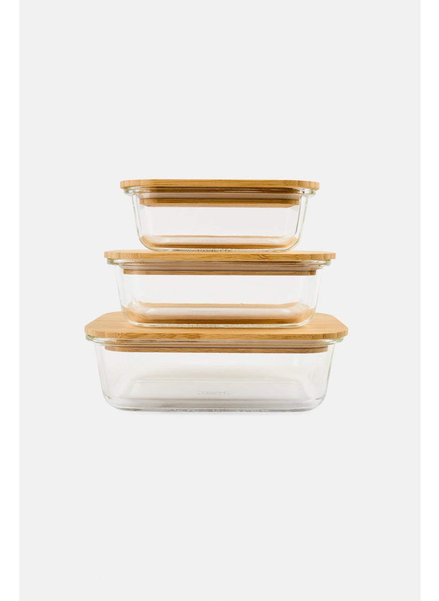 Nanette lepore 3 Piece Set Of Glass Storage With Bamboo Lid  - Image 1