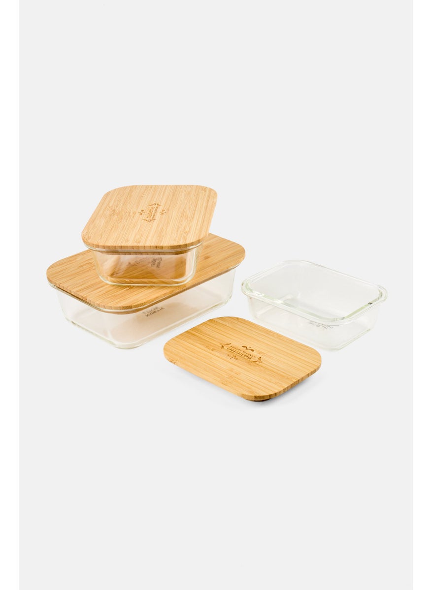 Nanette lepore 3 Piece Set Of Glass Storage With Bamboo Lid  - Image 2