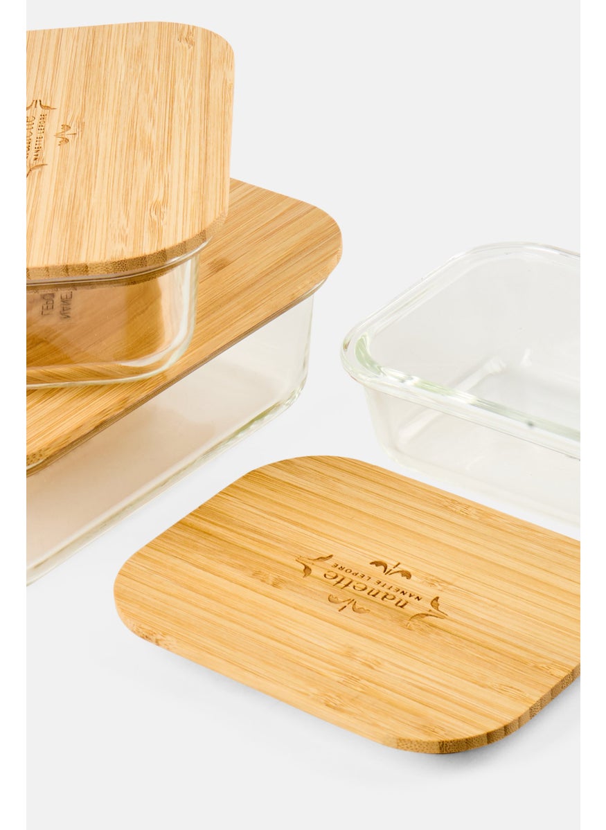 Nanette lepore 3 Piece Set Of Glass Storage With Bamboo Lid  - Image 3