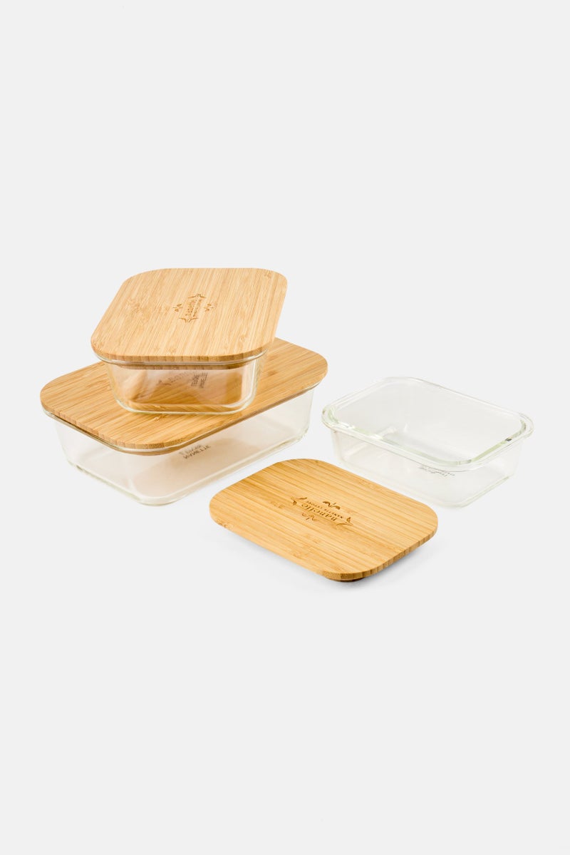 Nanette lepore 3 Piece Set Of Glass Storage With Bamboo Lid - Image 2