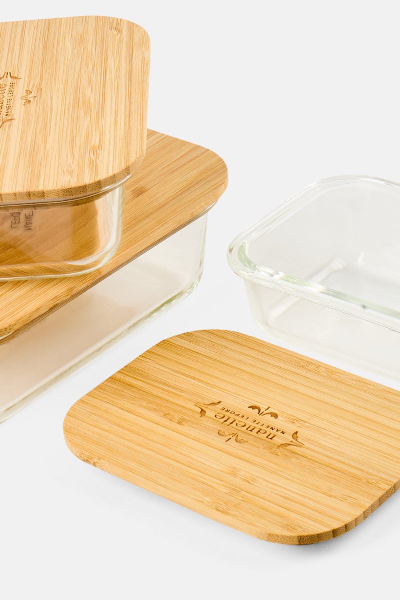 Nanette lepore 3 Piece Set Of Glass Storage With Bamboo Lid - Image 3