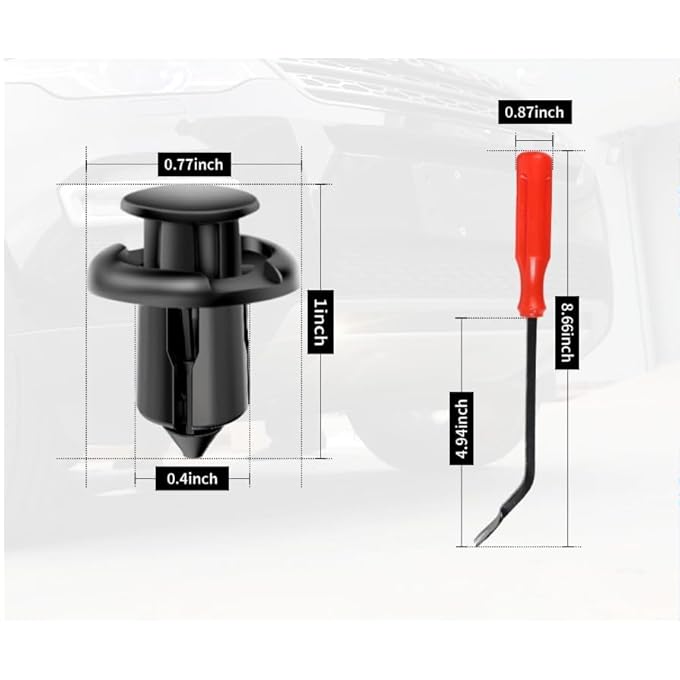 rayihni 30Pcs With Tool Front Bumper PushRod Clips Compatible With Honda CrV Accord Civic Acura 91503Sz3003 10Mm Black Nylon Clip PushType Retainer Clips Pin Screws - Image 3