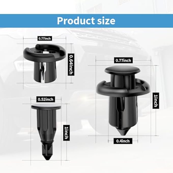 rayihni 30Pcs With Tool Front Bumper PushRod Clips Compatible With Honda CrV Accord Civic Acura 91503Sz3003 10Mm Black Nylon Clip PushType Retainer Clips Pin Screws - Image 4