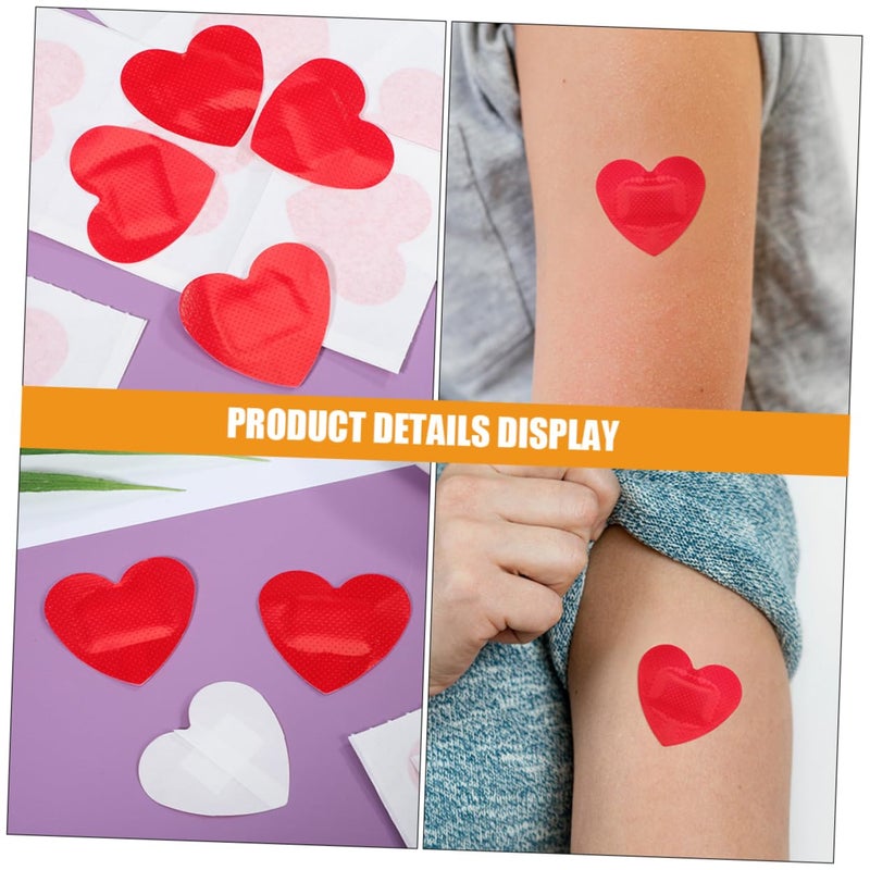 Heart Shaped Bandages 20pcs Red Breathable Plasters For Minor Cuts Scrapes - Image 4